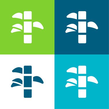 Bambu Düz 4 renk simgesi seti