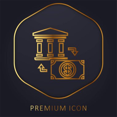 Banka altın hat premium logosu veya simgesi