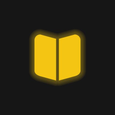 Kitap Siyah Açılmış Sembol Sarı Parlak Neon simgesi