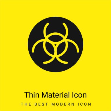 Biological Hazard minimal bright yellow material icon clipart