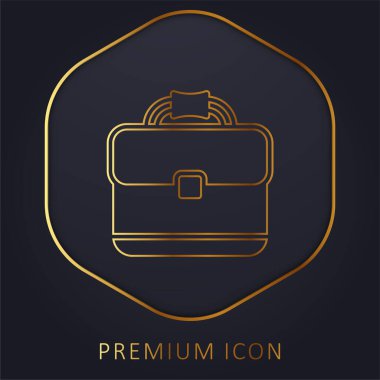 Evrak çantası altın çizgi prim logosu veya simgesi
