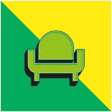Koltuk Yeşil ve Sarı Modern 3D vektör simgesi logosu