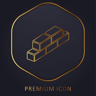 Altın çizgi prim logosunu veya simgesini tuğlalar