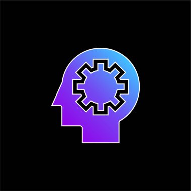 Beyin Süreci mavi gradyan vektör simgesi