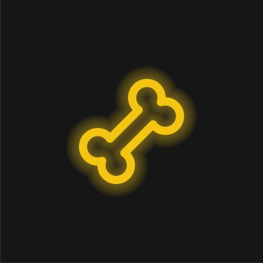 Kemik sarısı parlak neon simgesi