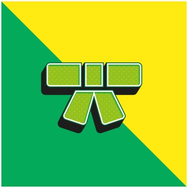 Kemer Yeşil ve Sarı Modern 3D vektör simgesi logosu