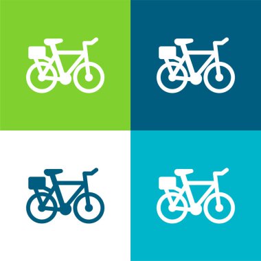 Bisiklet Düz 4 renk en küçük simge kümesi