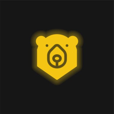 Ayı sarı parlak neon simgesi