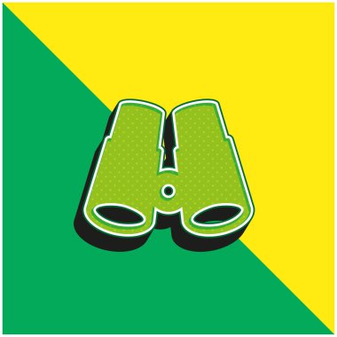 Dürbünler Yeşil ve Sarı Modern 3D vektör simgesi logosu