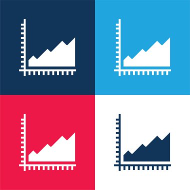 Area Chart blue and red four color minimal icon set clipart