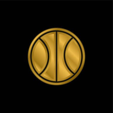 Basketbol topu altın kaplama metalik ikon veya logo vektörü