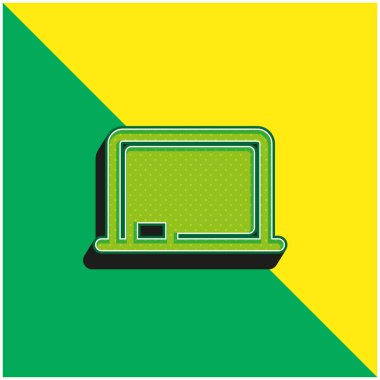 Karatahta Yeşil ve sarı modern 3D vektör simgesi logosu