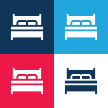 Yatak mavisi ve kırmızı dört renk en küçük simge kümesi