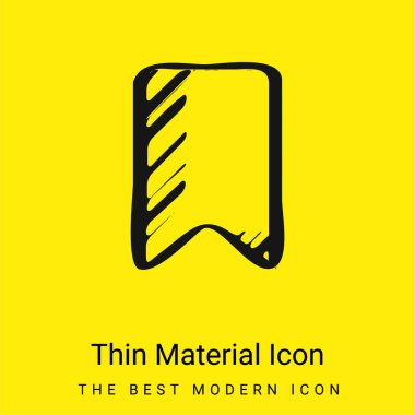 Yer İmleri Çizilmiş Sembol Taslağı Asgari parlak sarı malzeme simgesi