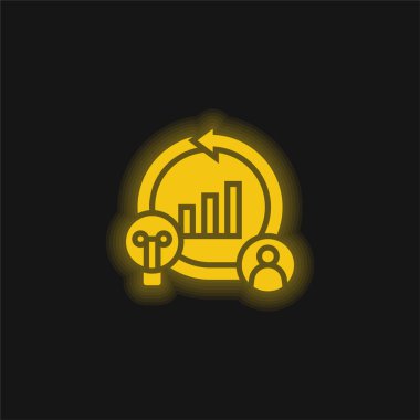 Agile yellow glowing neon icon clipart