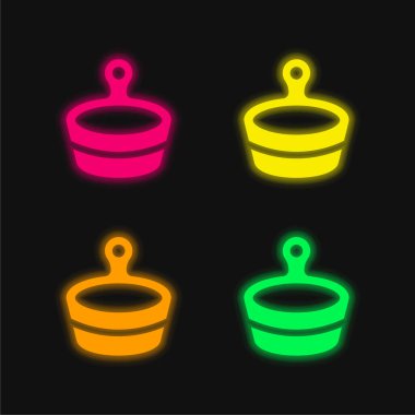 Dört renk parlayan neon vektör simgesi