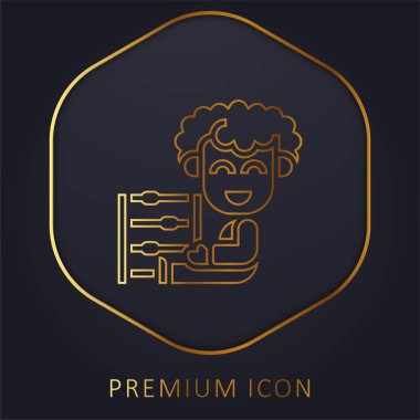 Abaküs altın çizgi prim logosu veya simgesi