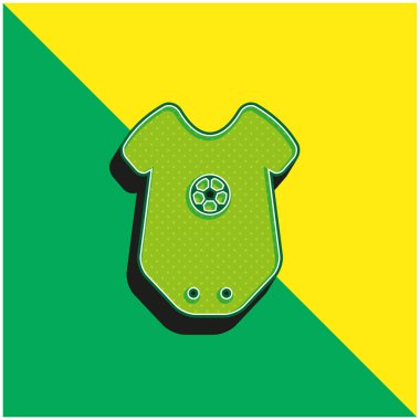 Baby Onesie Clothing With Star Design Green and yellow modern 3d vector icon logo clipart