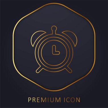 Alarm Saati altın çizgi premium logosu veya simgesi
