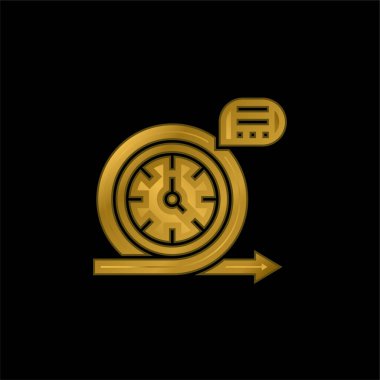 Çevik altın kaplama metalik simge veya logo vektörü