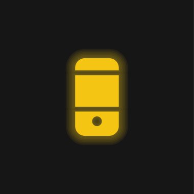 Siyah Cep Telefonu Arka Sarı Parlak Neon simgesi