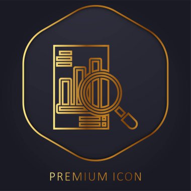 Analysis golden line premium logo or icon clipart