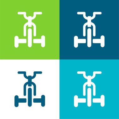 Bisiklet Düz 4 renk en küçük simge kümesi