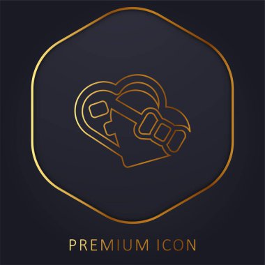 Altın çizgi prim logosu veya simgesi