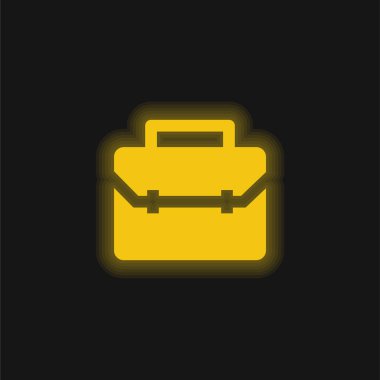 Evrak çantası sarı parlak neon simgesi
