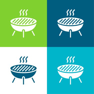 Bbq Düz dört renk en küçük simge kümesi