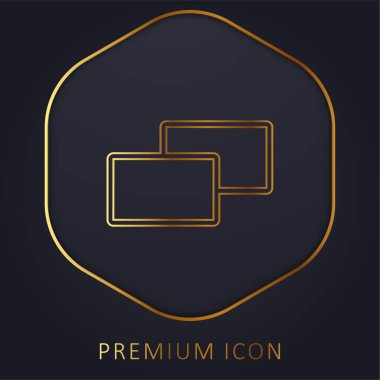 2 Squares golden line premium logo or icon clipart