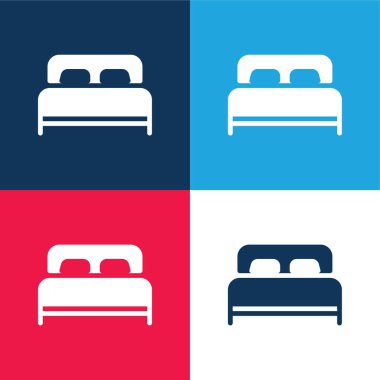 Yatak mavisi ve kırmızı dört renk en küçük simge kümesi