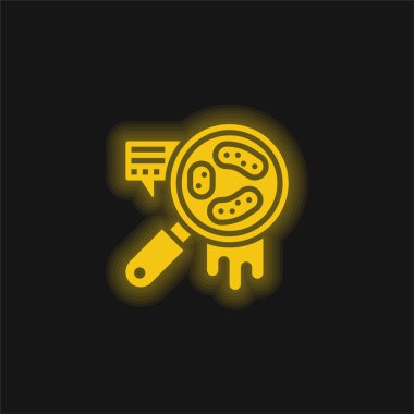 Bacteria yellow glowing neon icon clipart