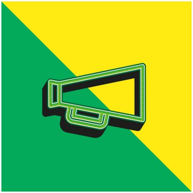 Big Megaphones Green and yellow modern 3d vector icon logo clipart