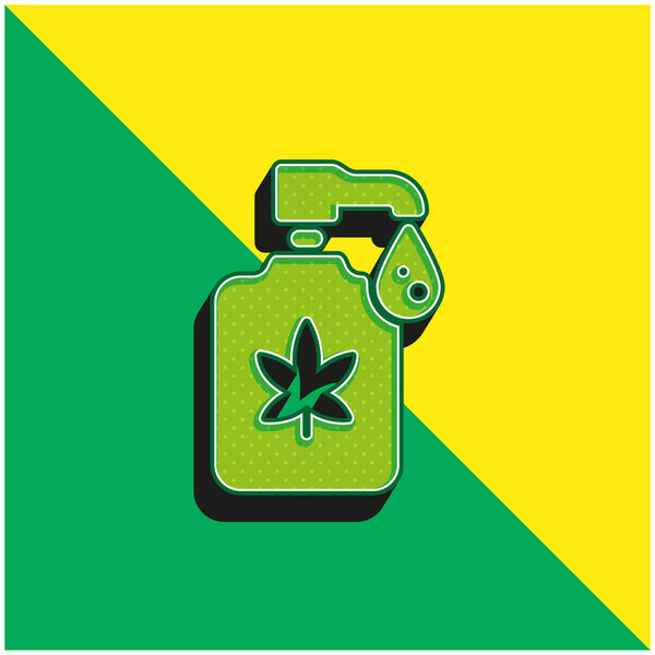 Лосьон для тела Зеленый и желтый современный 3D логотип векторной иконки