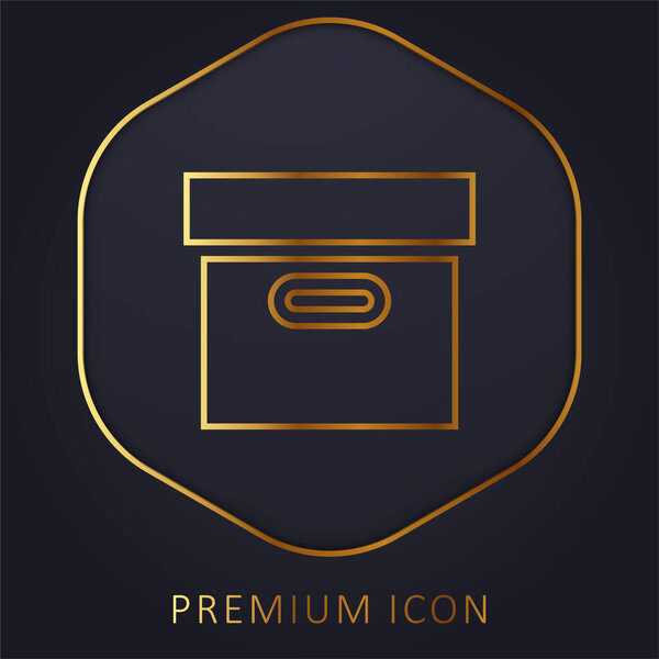 Box golden line premium logo or icon