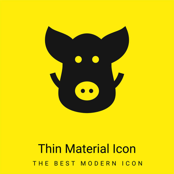 Boar minimal bright yellow material icon