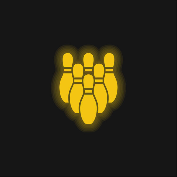 Желтый светящийся неоновый значок