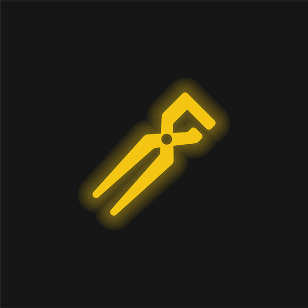 Желтый светящийся неоновый значок