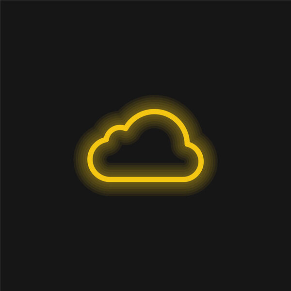 Big Cloud yellow glowing neon icon