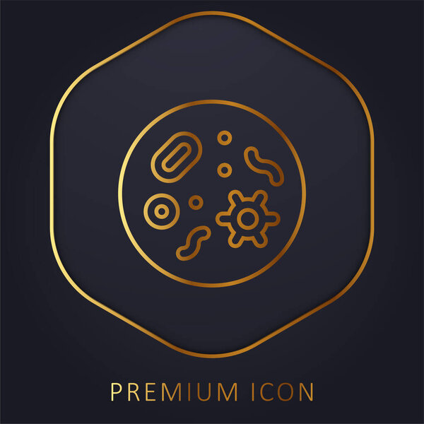 Bacteria golden line premium logo or icon