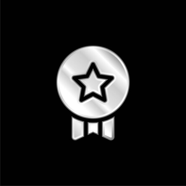 Badge silver plated metallic icon