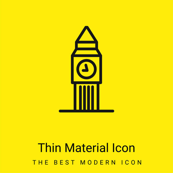 Big Ben minimal bright yellow material icon