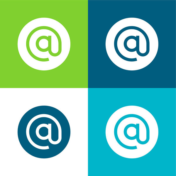 Arroba Flat четыре цвета минимальный набор значков