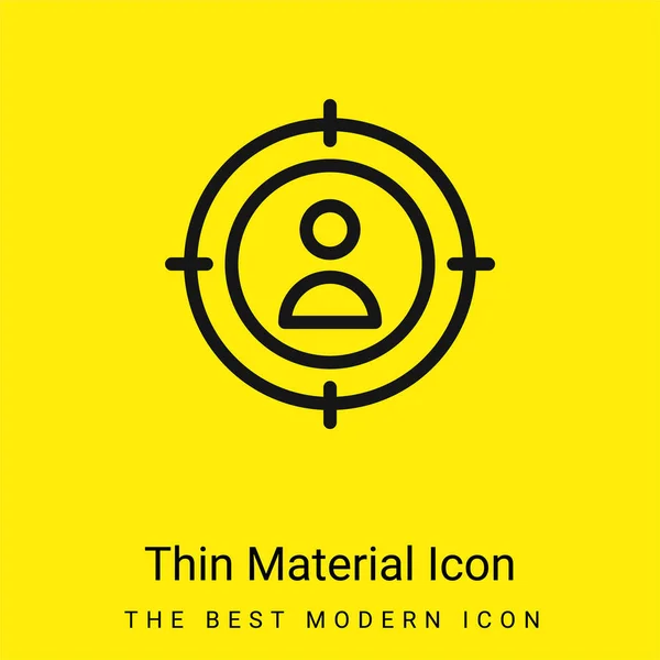 Aim Minimal Bright Yellow Material Icon — Stock Vector