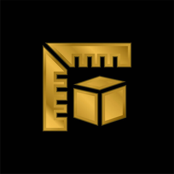 3d Моделирование золотой металлической иконки или вектора логотипа