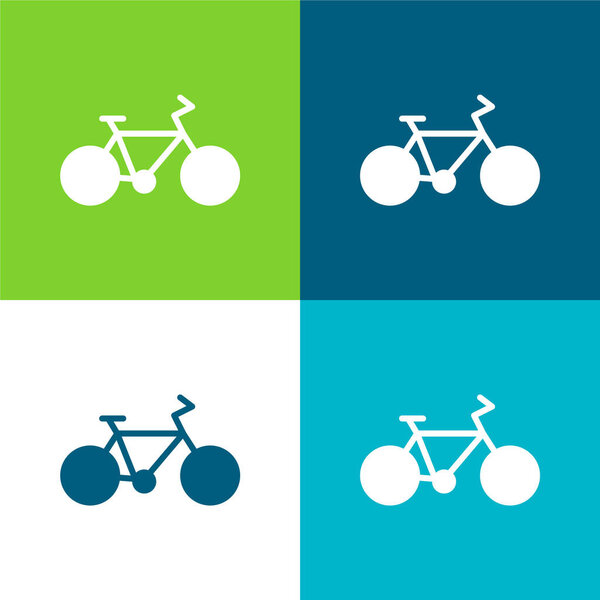 Bicycle Flat four color minimal icon set