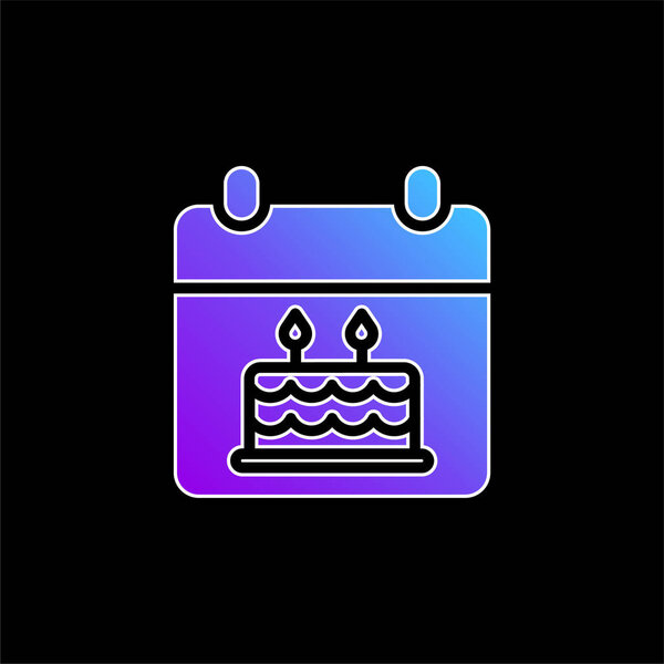 Birthday blue gradient vector icon