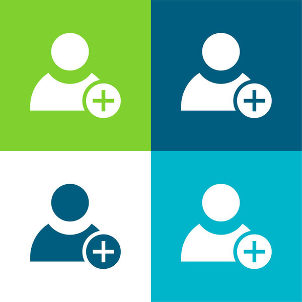 Добавить четыре цветных минимальных набора значков