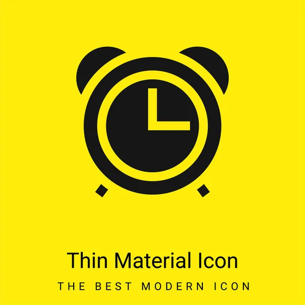 Reloj Despertador Mínimo Icono Material Amarillo Brillante — Archivo Imágenes Vectoriales